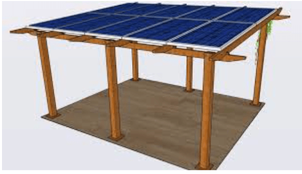 Outdoor solar pergola structure