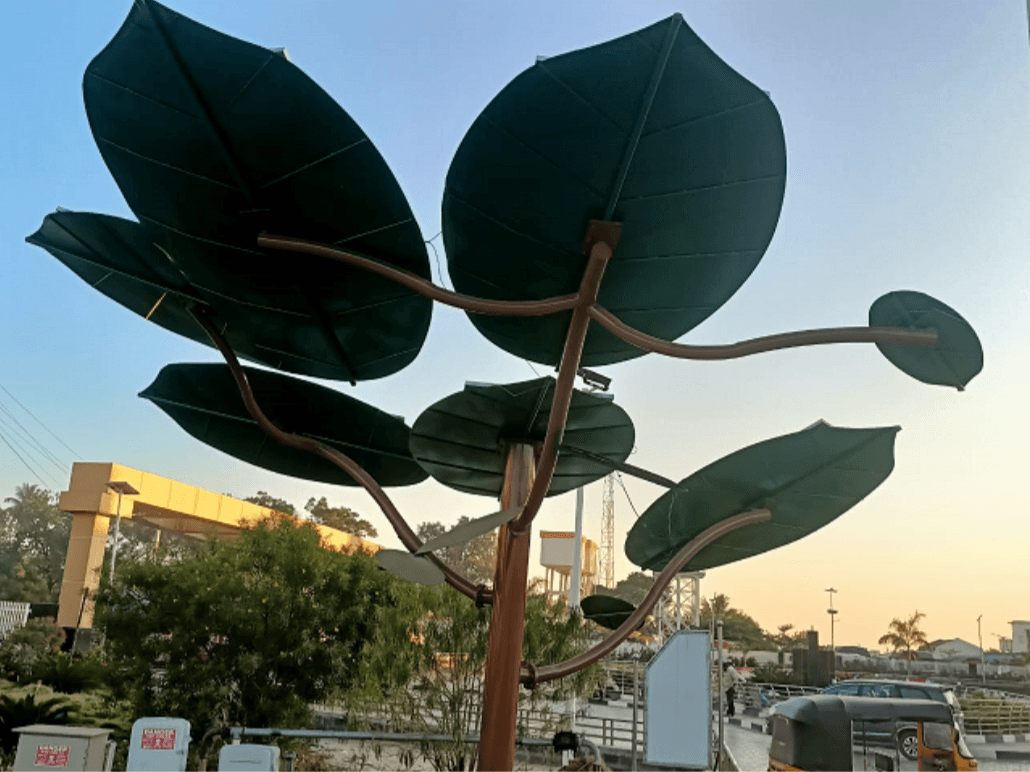 Decorative solar tree installation